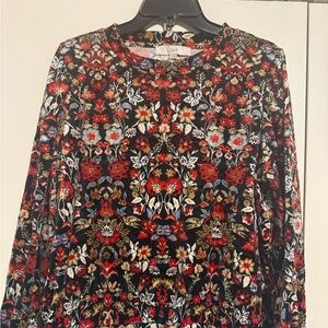 LOFT Multicolor Floral Pattern Top Size Large